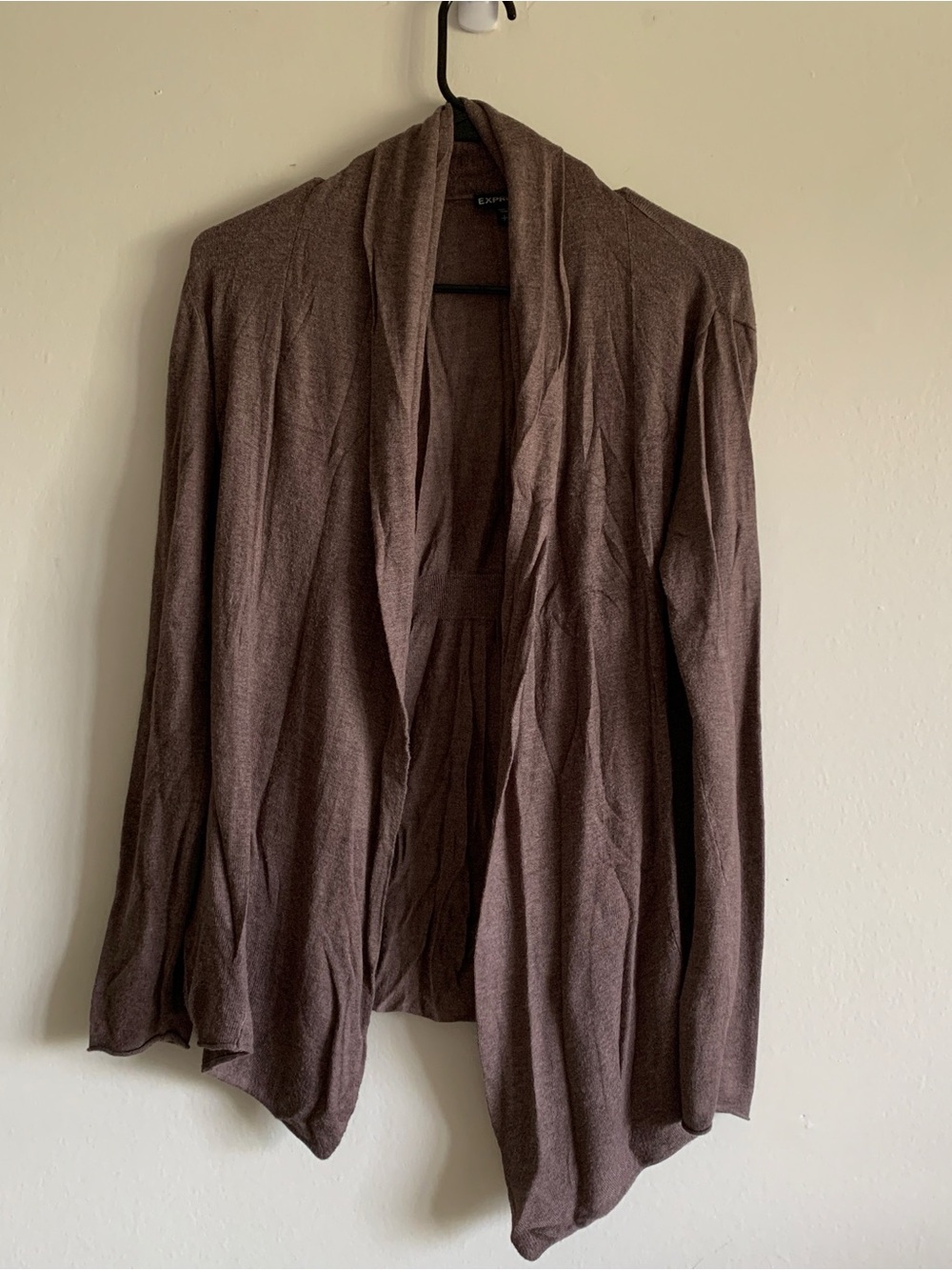 Express Brown Open Drape Cardigan